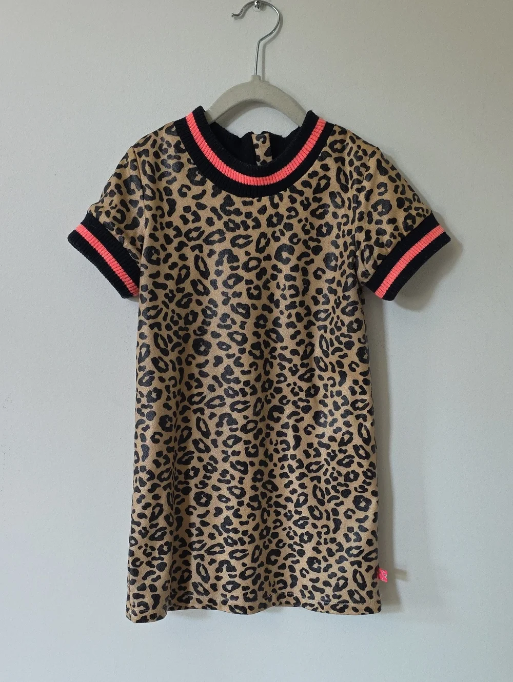 Billieblush Leopard Print Dress with Neon Trim, Size 6